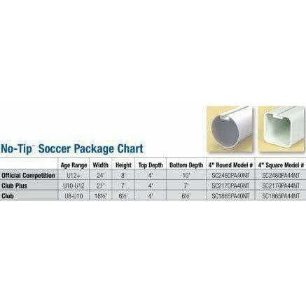 Bison 4″ Square No-Tip Portable Aluminum Soccer Goals (Pair)