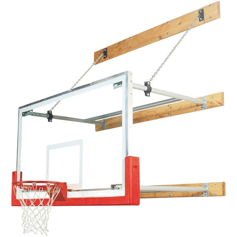 Bison 6′-8′ Stationary Competition Wall Mounted Basketball Hoop PKG68STRG