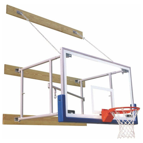 Bison 8′-12′ Side Fold Competition Wall Mounted Basketball Hoop PKG82SFRG