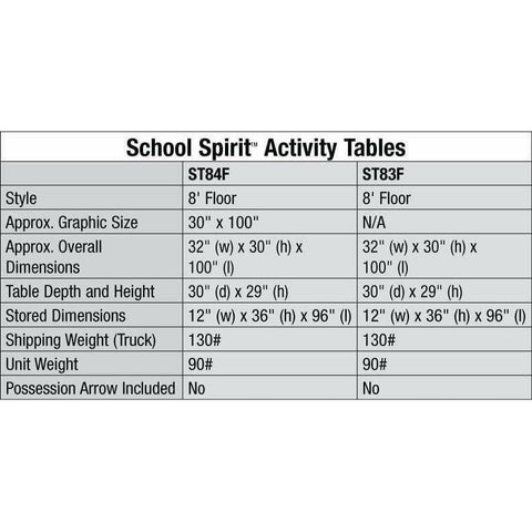 Bison 8′ School Spirit Folding Activity Table ST84F