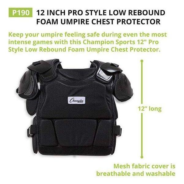 Champion 12" Umpire Pro Style Foam Chest Protector P190 Pro Sports Equip