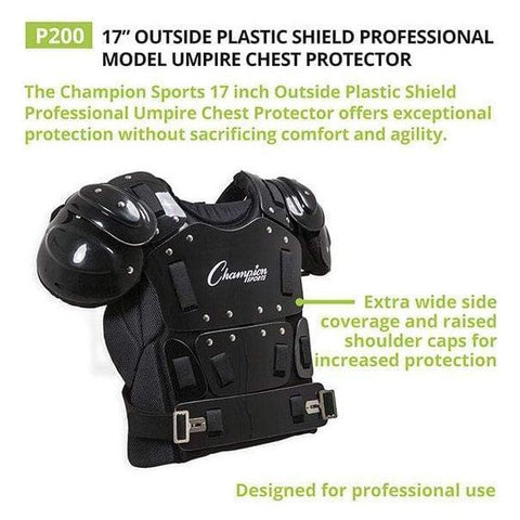 Champion 17" Plastic Shield Pro Umpire Chest Protector P200