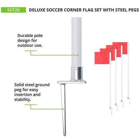 Champion Deluxe Soccer Corner Flag Set w/ Steel Pegs SCF20