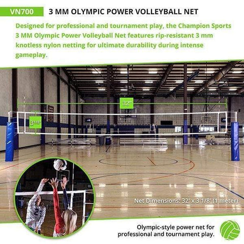 Champion Sports 3mm Olympic Power Volleyball Net VN700