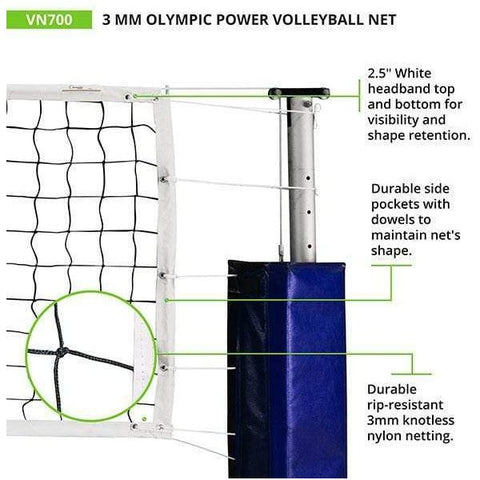 Champion Sports 3mm Olympic Power Volleyball Net VN700