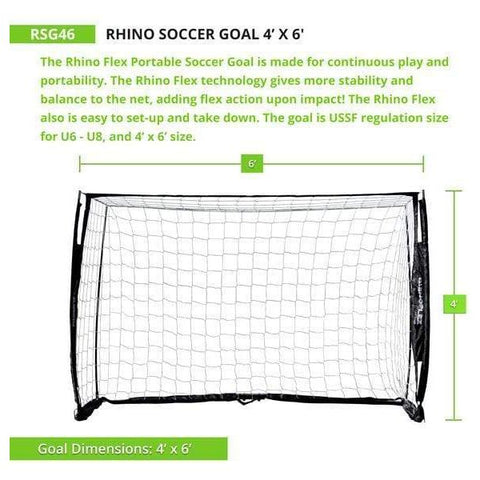 Champion Sports 4' x 6' Rhino Flex Portable Soccer Goal RSG46