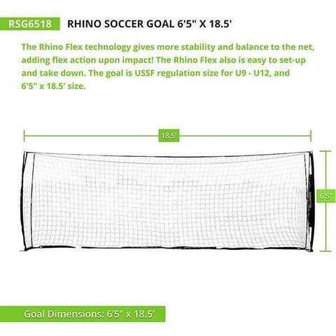 Champion Sports 6'5" x 18.5' Rhino Flex Portable Soccer Goal RSG6518