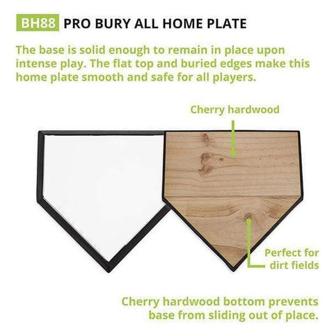 Champion Sports Cherry Hardwood Bottom Pro Bury-All Home Plate BH88