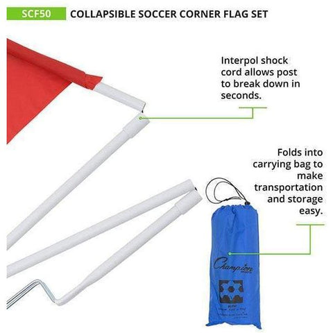 Champion Sports Collapsible Soccer Corner Flag Set SCF50
