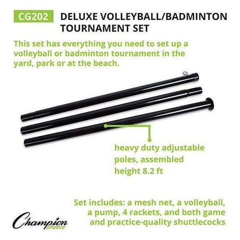 Champion Sports Deluxe Volleyball/Badminton Tournament Set CG202