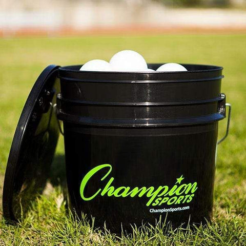 Champion Sports NCAA/NFHS Lacrosse 36 Ball Bucket White LBWN36