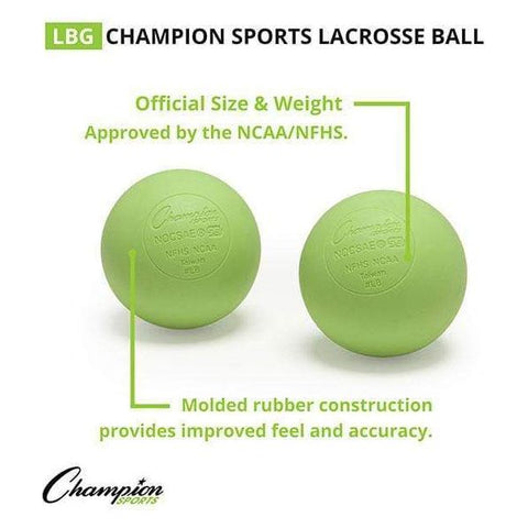 Champion Sports NOCSAE Lacrosse Ball Lime Green LBG