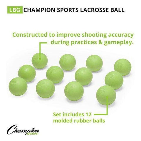 Champion Sports NOCSAE Lacrosse Ball Lime Green LBG