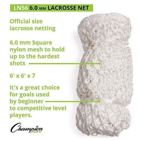 Champion Sports Official Size 6mm Lacrosse Net LN56
