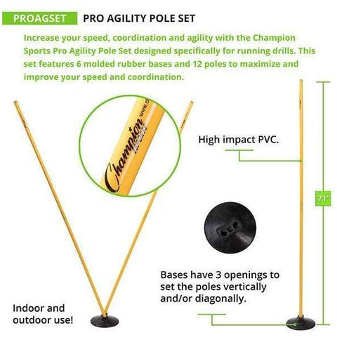 Champion Sports Pro Agility Pole Set PROAGSET