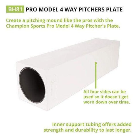 Champion Sports Pro Model 4 Way Pitcher's Box Pitching Rubber BH81