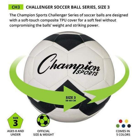 Champion Sports Size 3 Challenger Soccer Ball CH3