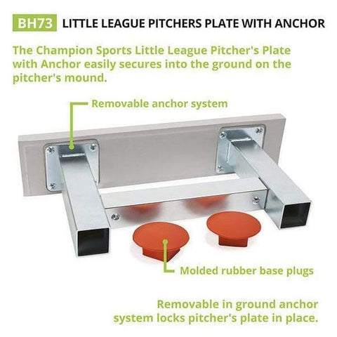 Champion Sports Youth Pitcher's Plate w/ Ground Anchors BH73