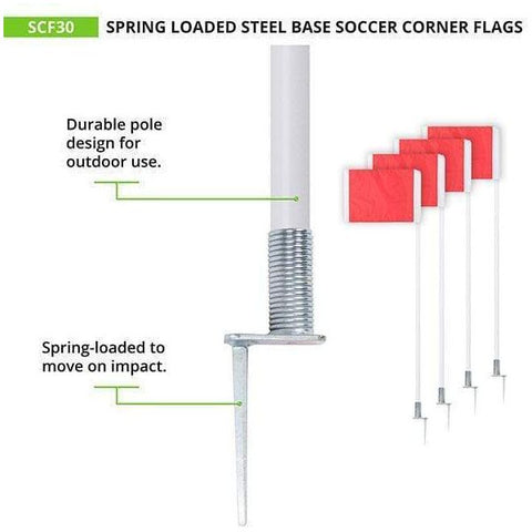 Champion Spring Loaded Steel Base Soccer Corner Flag Set SCF30