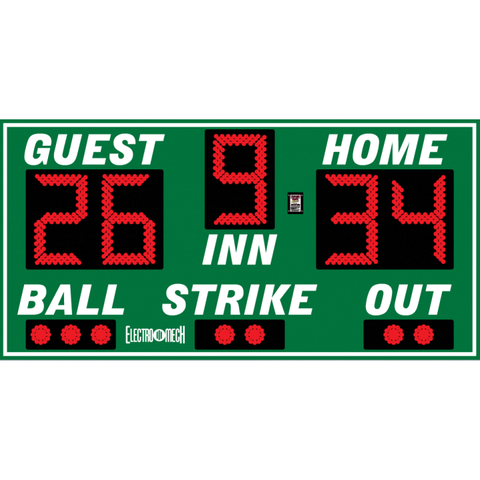 Electro-Mech LX1030 Baseball Scoreboard With BSO Bullets