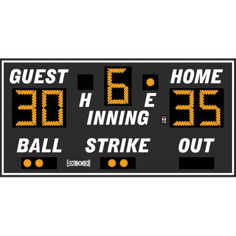 Electro-Mech LX1060 Standard Baseball Scoreboard With BSO Bullets
