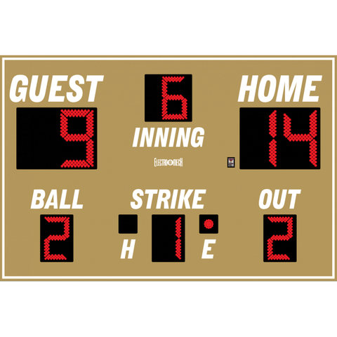 Electro-Mech LX1260 Full size baseball scoreboard with BSO digits