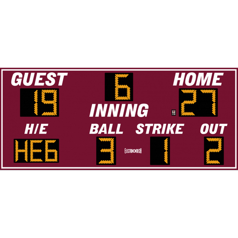 Electro-Mech LX137 Baseball Scoreboards With BSO Digits