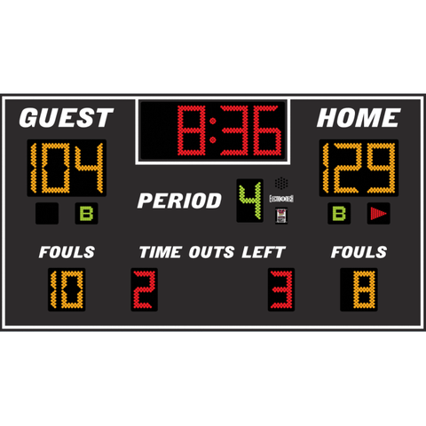 Electro-Mech LX2550 Basketball Scoreboard With Team Fouls And TOL