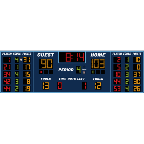Electro-Mech LX2555 Basketball Scoreboard With Player Statistics
