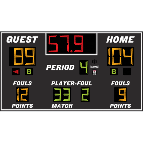 Electro-Mech LX2655 Basketball/Volleyball/Wrestling Scoreboard With Foul Info