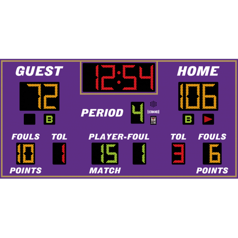 Electro-Mech LX2665 Basketball/Volleyball/Wrestling Scoreboard With TOL