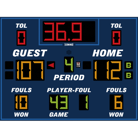 Electro-Mech LX2745 Basketball/Volleyball/Wrestling Scoreboard With TOL