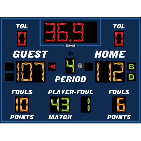 Electro-Mech LX2745 Basketball/Volleyball/Wrestling Scoreboard With TOL
