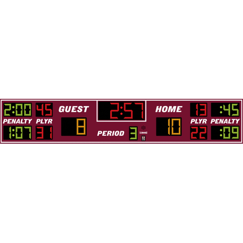 Electro-Mech LX8440 Wide Hockey Scoreboard With Penalty Timers And Player Numbers