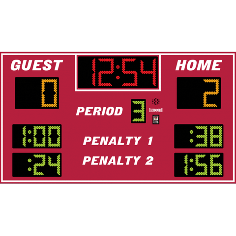 Electro-Mech LX8650 Hockey Scoreboard With Four Penalty Timers