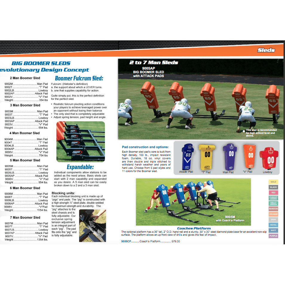 Fisher Athletic Big Boomer Football Blocking Sleds Pro Sports Equip
