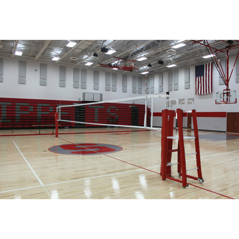 Gared 3 1/2" OD Rallyline Scholastic Telescopic One-Court Volleyball System 6100