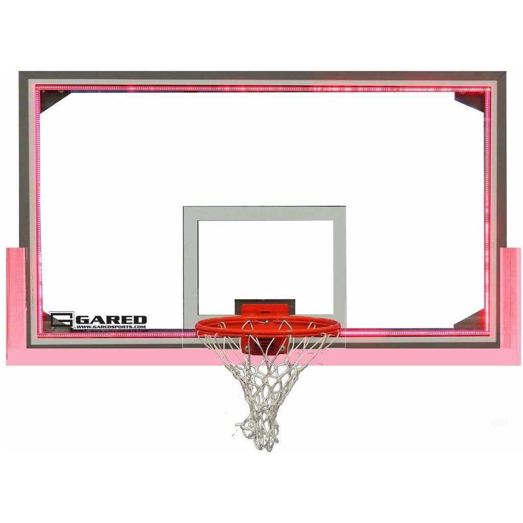 Gared 42” x 72” Glass Basketball Backboard w/ Perimeter LED Light Syst ...