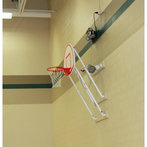 Gared Four Point Fold-Up Basketball Wall Mount Package with Steel Backboard