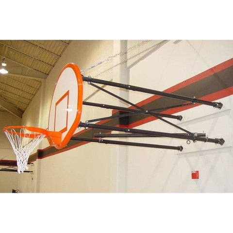 Gared Four Point Side-Fold Basketball Wall Mount Package with Steel Backboard