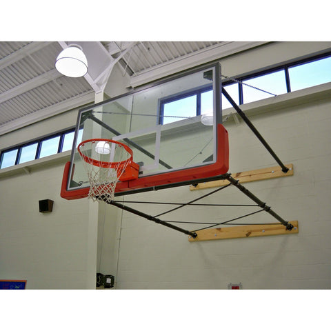Gared Four Point Stationary Basketball Wall Mount Package with Glass Backboard