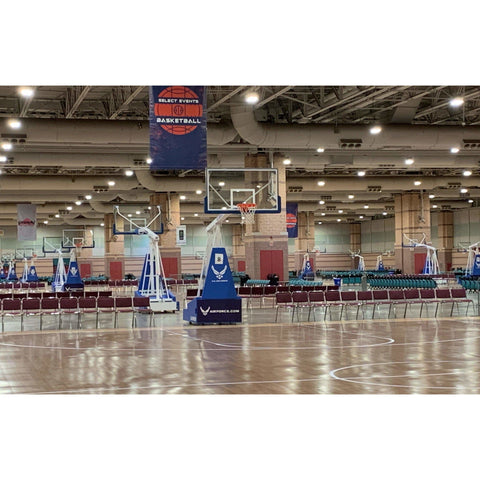 Gared Hoopmaster 5 Spring-Lift Collegiate/High School Indoor Portable Basketball Hoop 9405