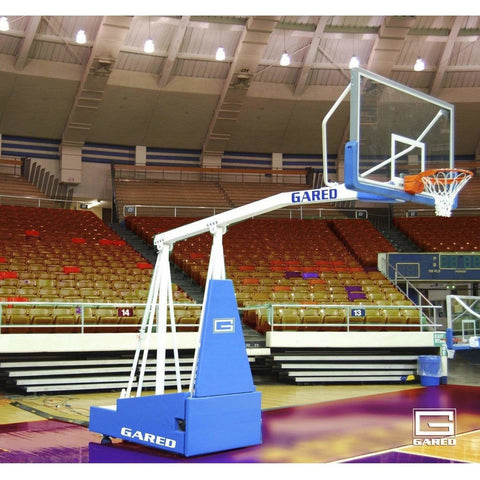 Gared Hoopmaster 8 Spring-Lift Collegiate/High School Indoor Portable Basketball Hoop 9408