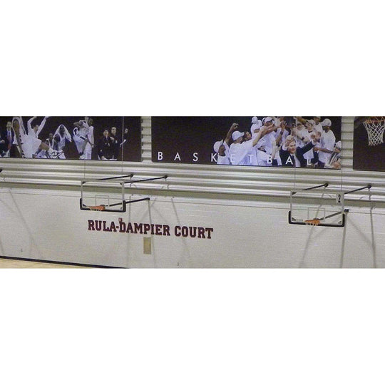 Gared Three Point Stationary Basketball Wall Mount Package with Glass Backboard