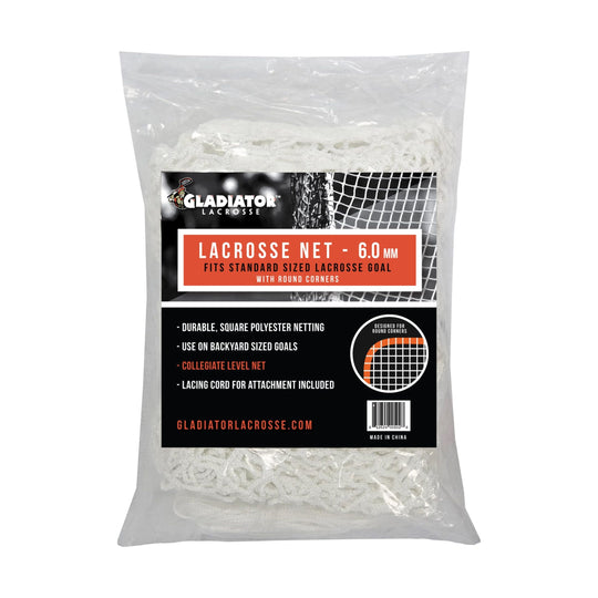Gladiator Lacrosse 6.0 mm White Lacrosse Goal Net Round Corners