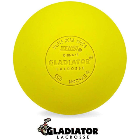 Gladiator Lacrosse Case of 120 Official Lacrosse Game Balls Yellow NOCSAE SEI CERTIFIED
