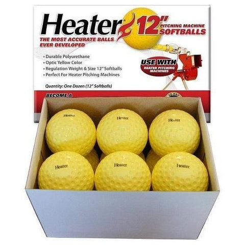 Heater 12'' Dimpled Pitching Machine Softballs (1 Dozen) PMB39