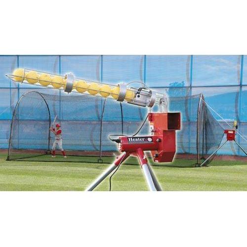 Heater Baseball Pitching Machine w/ Xtender 24' Batting Cage HTRBB699