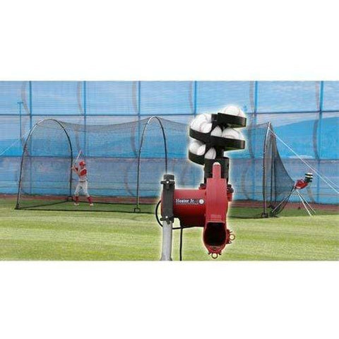 Heater Jr. Baseball Pitching Machine w/ Xtender 24' Batting Cage BSC599