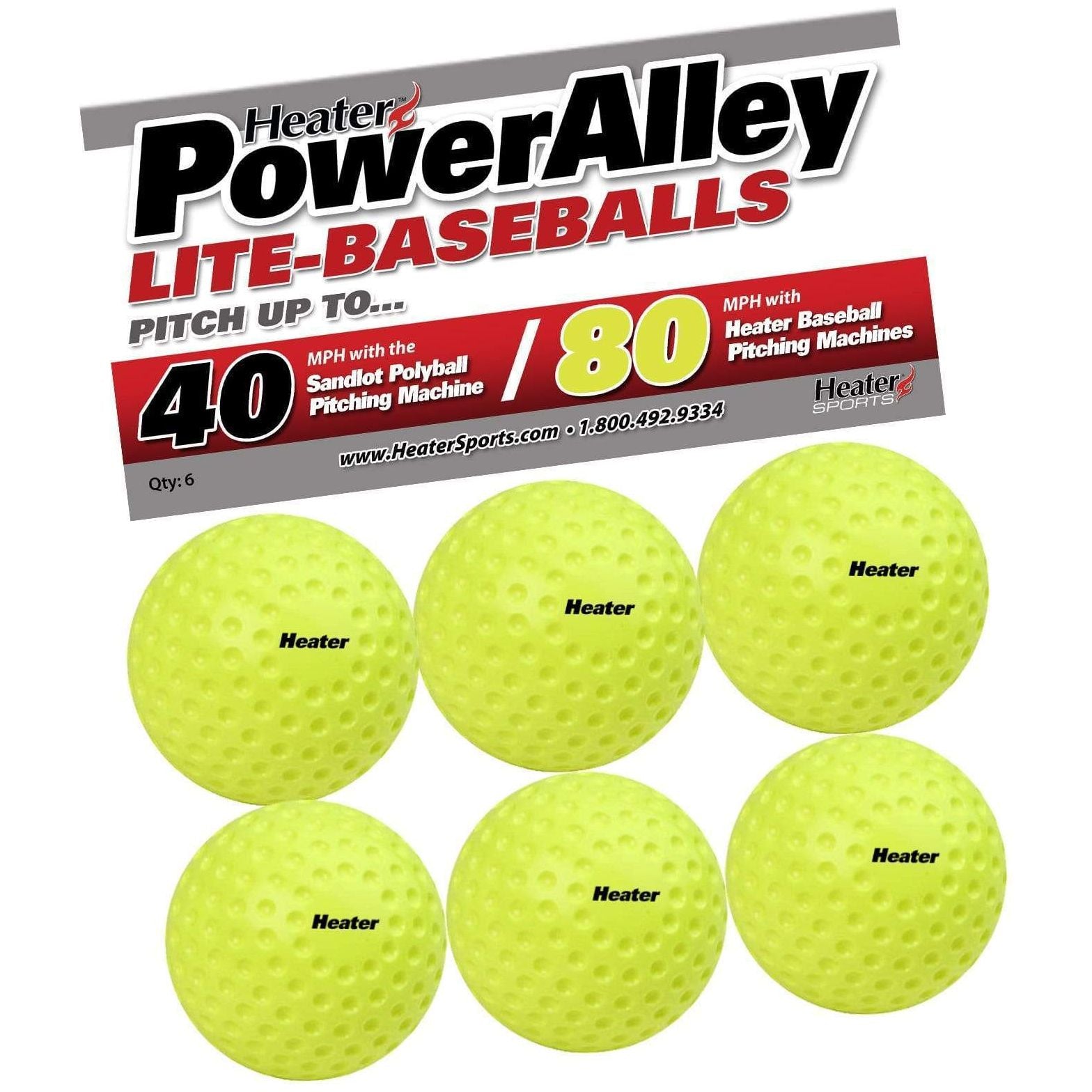 Green Heater Sports PowerAlley 80 MPH Lite-Balls | Pro Sports Equip
